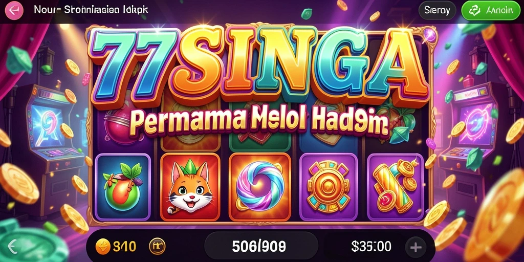 Tampilan gameplay 77SINGA yang menakjubkan dan penuh warna.