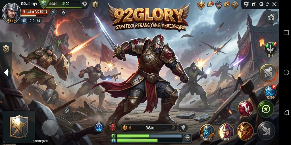 Tampilan gameplay epik dan strategi di 92GLORY.