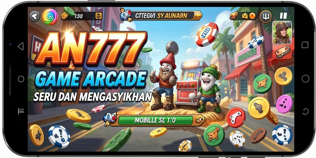 Tampilan gameplay AN777 yang penuh warna dan seru.