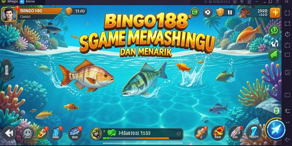 Tampilan gameplay BINGO188 yang seru dan menarik saat memancing.