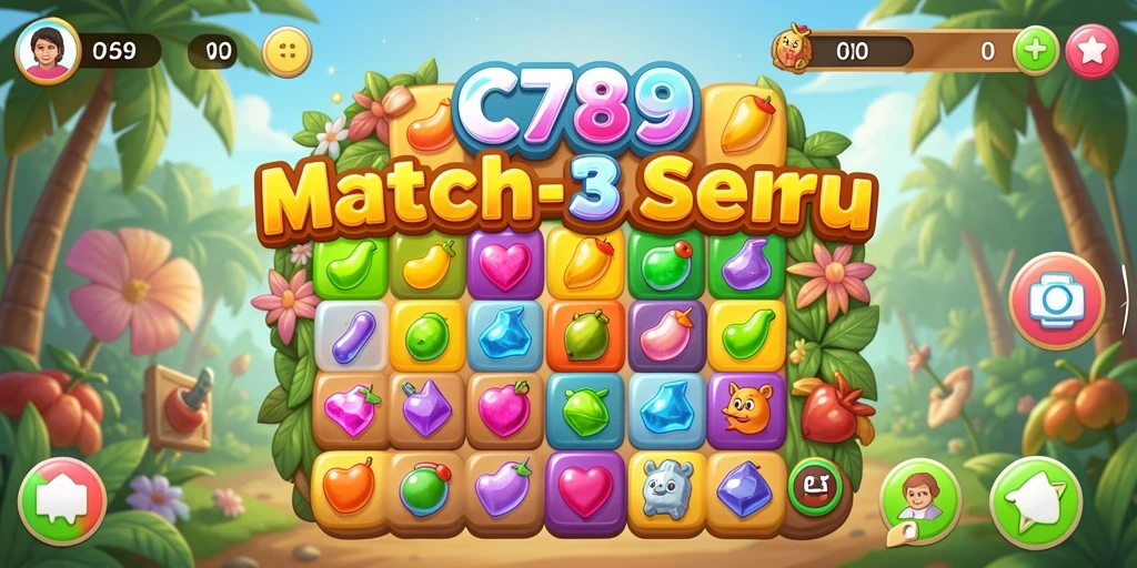 Gameplay seru C789 yang penuh warna dan tantangan Match-3.