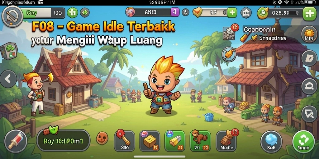 Tangkapan layar F08 yang menunjukkan gameplay santai dan menawan.