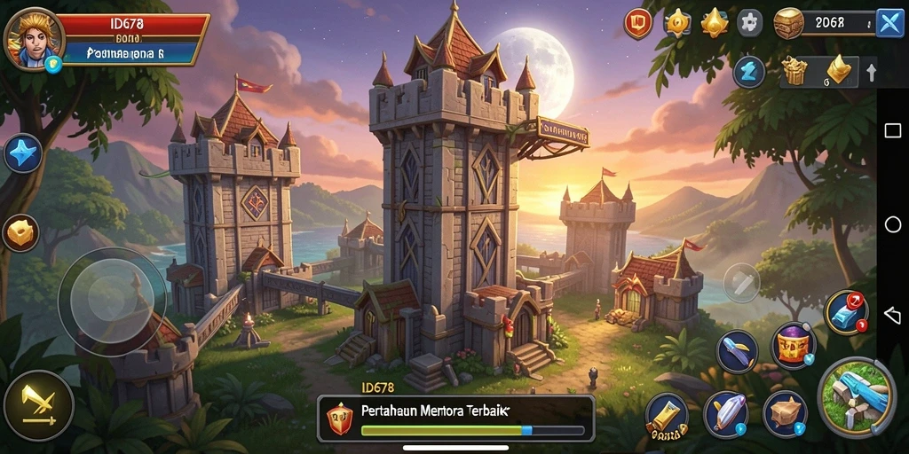 Screenshot ID678 menampilkan aksi gameplay Tower Defense yang menarik.
