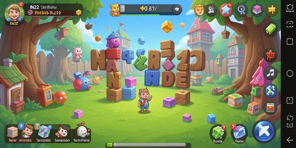 Tampilan gameplay IN22 yang menampilkan berbagai teka-teki menantang.