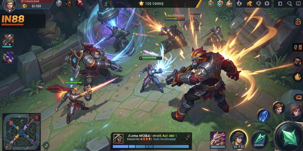 Tampilan gameplay mendebarkan dengan aksi seru dari IN88.