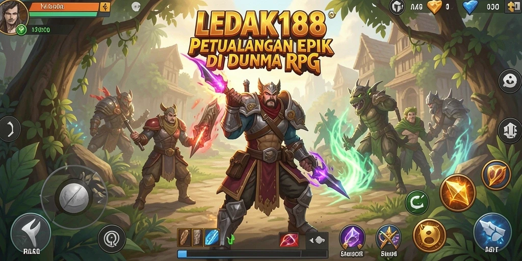 Gameplay LEDAK188 dengan karakter dan pertarungan epik.