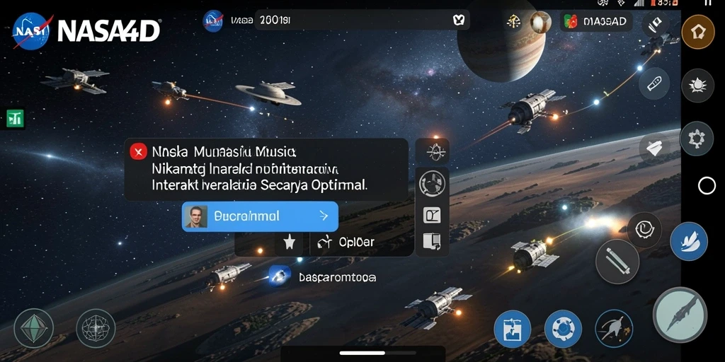 Tampilan gameplay interaktif dari aplikasi NASA4D yang menampilkan berbagai musik.