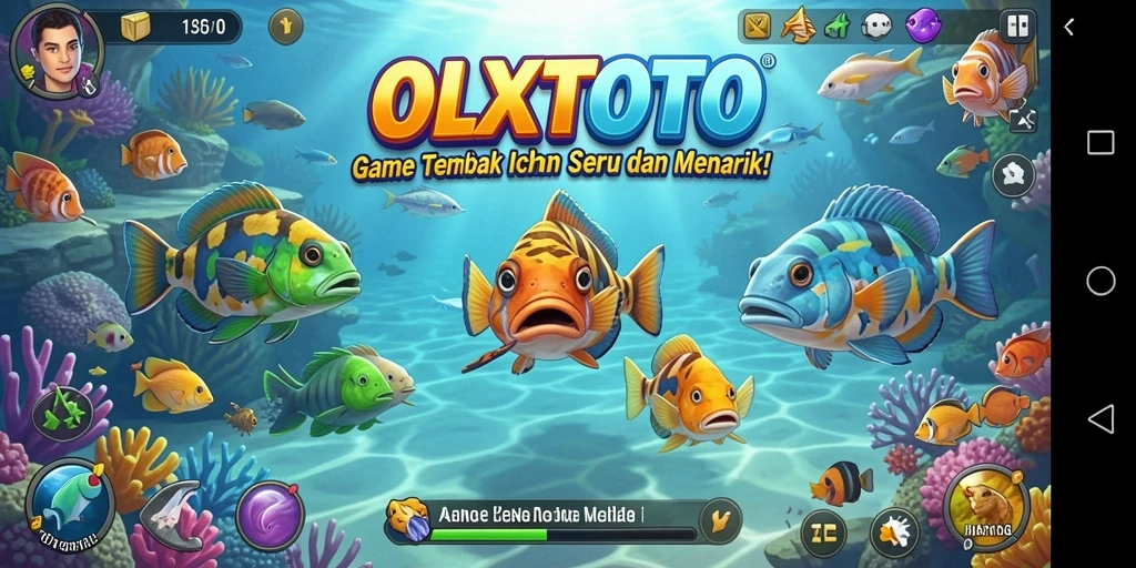 Screenshot gameplay menunjukkan aksi seru dalam Tembak Ikan.