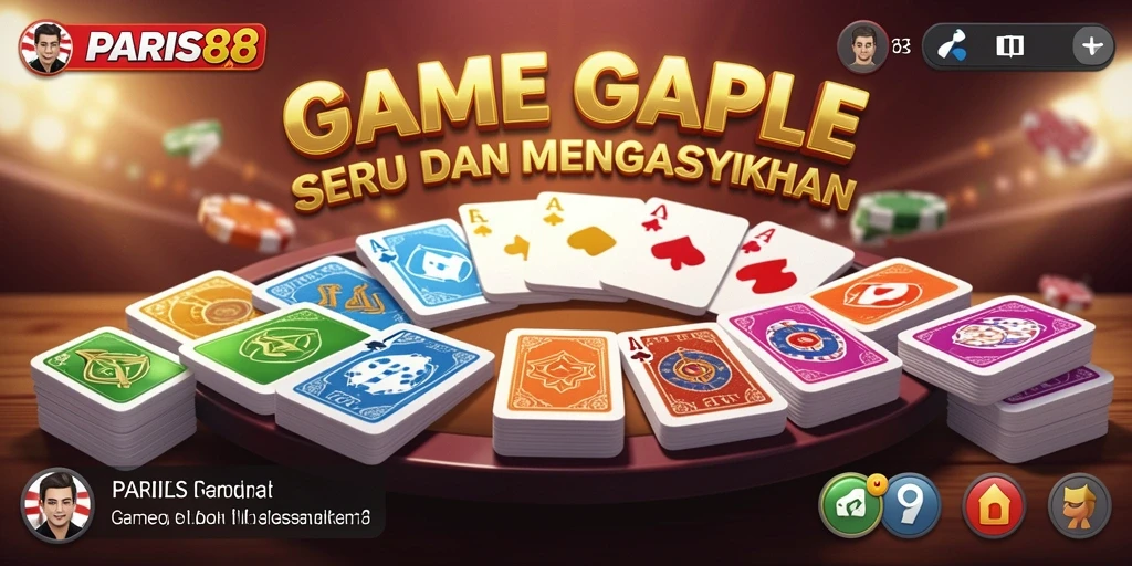 Tampilan gameplay seru dalam PARIS88 dengan pemain beradu strategi Gaple.