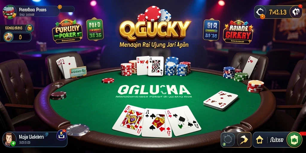 Tampilan layar permainan poker yang mengasyikkan di QGLUCKY.