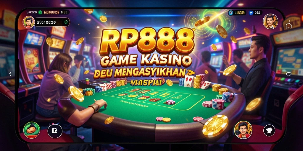 Tangkapan layar menunjukkan gameplay seru dari RP888 dengan fitur kasino unik.