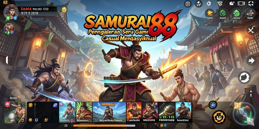 Tampilan gameplay seru dalam SAMURAI88 yang penuh warna.