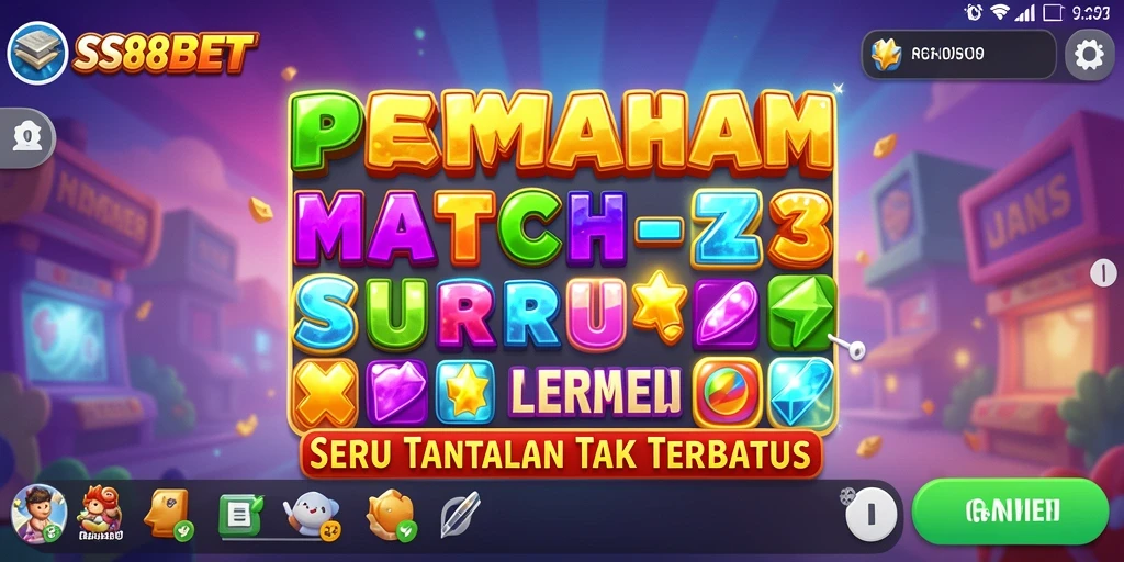 Tampilan gameplay Match-3 seru di SS88BET dengan grafis yang menarik.