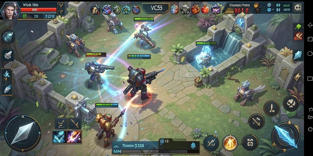 Tangkapan layar gameplay VC55 menampilkan aksi pertempuran strategis yang mendebarkan.